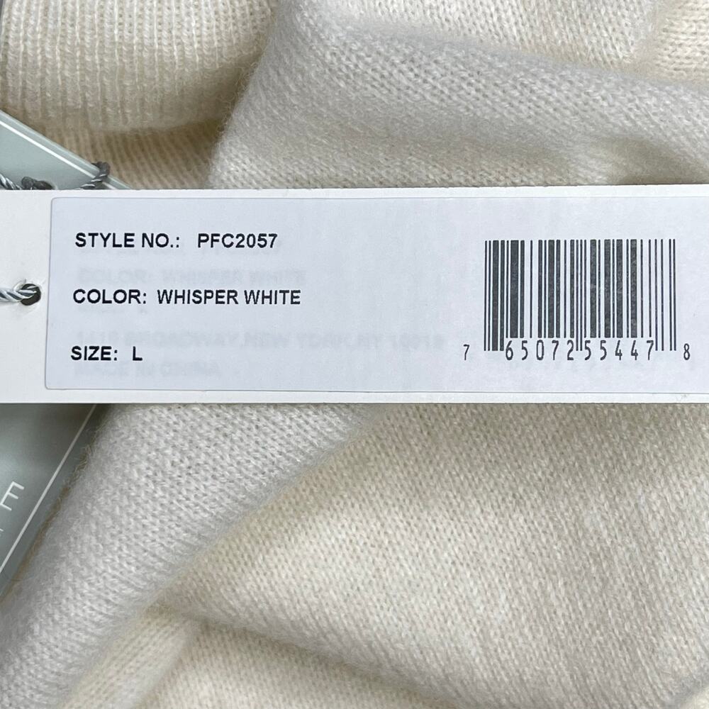in Cashmere women’s 100% Cashmere turtleneck tank sweater L whisper white New - Picture 7 of 10